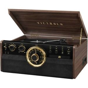 Victrola - Empire Bluetooth 6-in-1 Record Player - Gold/Brown/Black